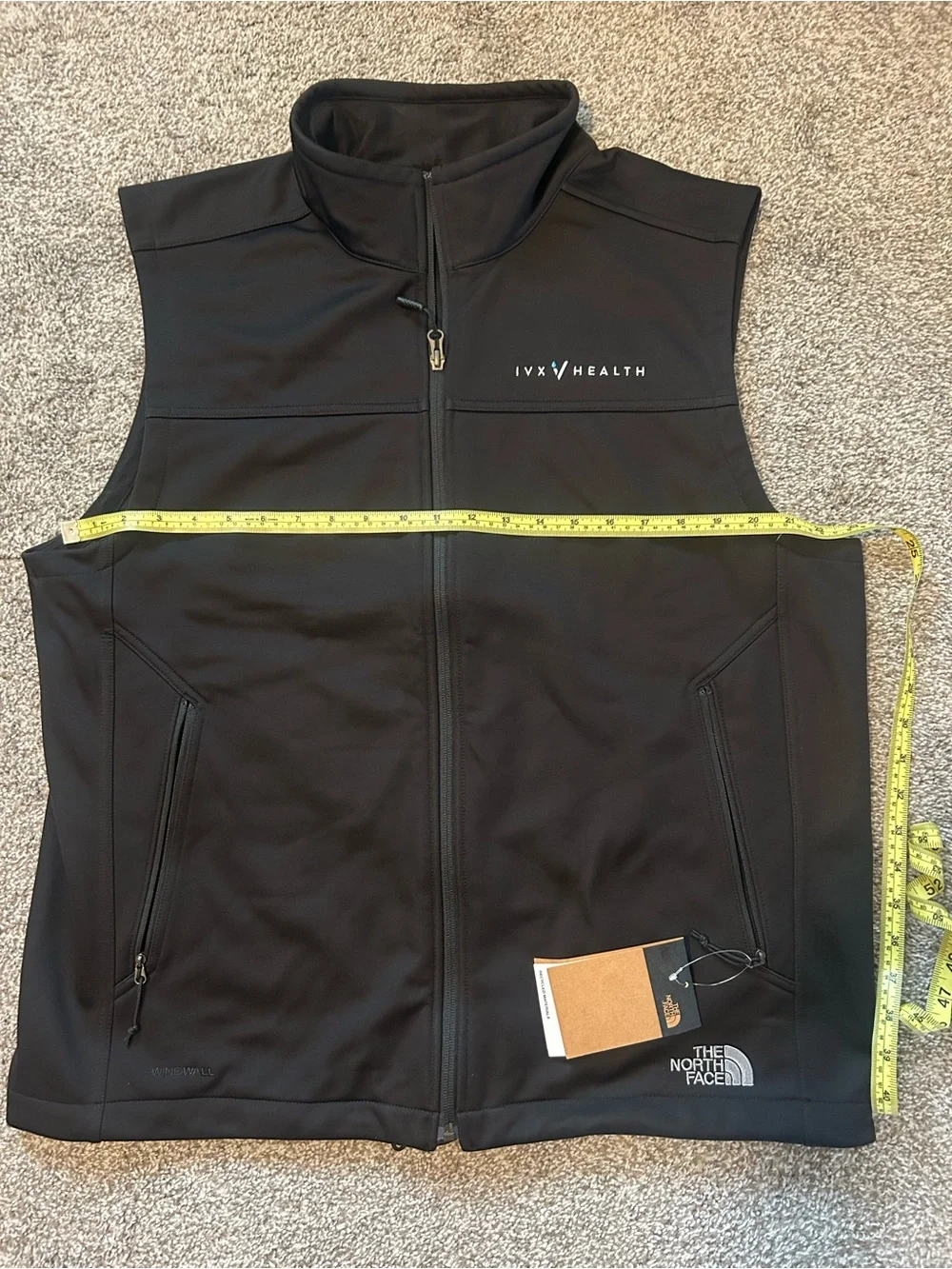 NWT The North Face Ridgewall Soft Shell Vest Mens XL Black Full Zip IVX Health